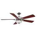 Litex Industries 52" Polished Nickel Finish Ceiling Fan Includes Blades & LED Light Kit BO52LN5L